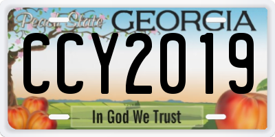 GA license plate CCY2019