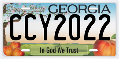 GA license plate CCY2022