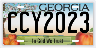 GA license plate CCY2023