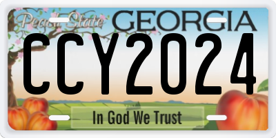 GA license plate CCY2024