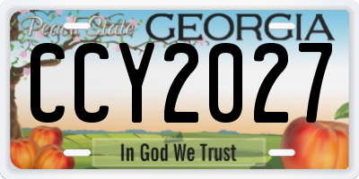 GA license plate CCY2027