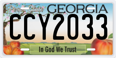 GA license plate CCY2033