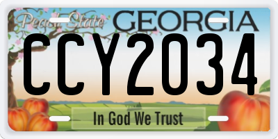 GA license plate CCY2034