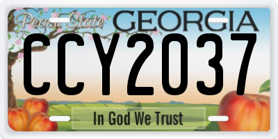 GA license plate CCY2037