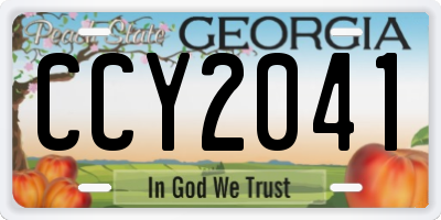 GA license plate CCY2041