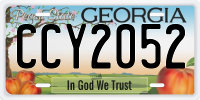 GA license plate CCY2052