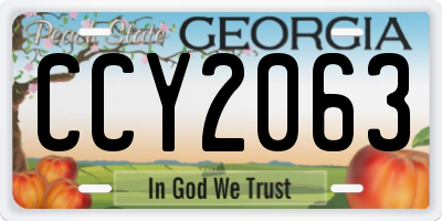 GA license plate CCY2063