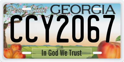 GA license plate CCY2067