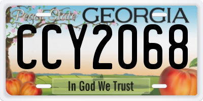 GA license plate CCY2068