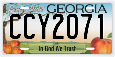 GA license plate CCY2071