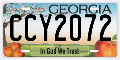 GA license plate CCY2072