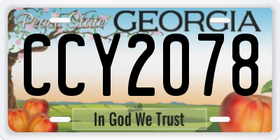 GA license plate CCY2078