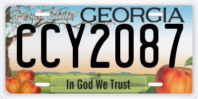 GA license plate CCY2087