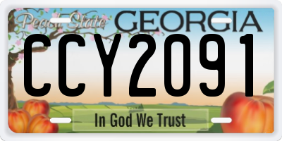 GA license plate CCY2091