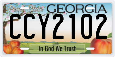 GA license plate CCY2102