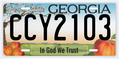 GA license plate CCY2103