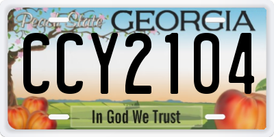 GA license plate CCY2104