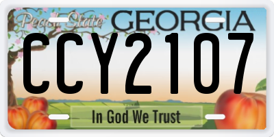 GA license plate CCY2107