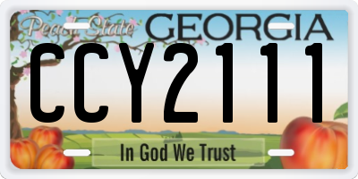 GA license plate CCY2111
