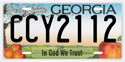 GA license plate CCY2112