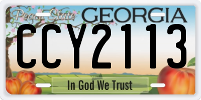 GA license plate CCY2113