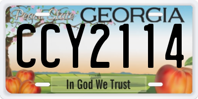 GA license plate CCY2114