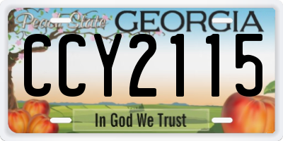 GA license plate CCY2115