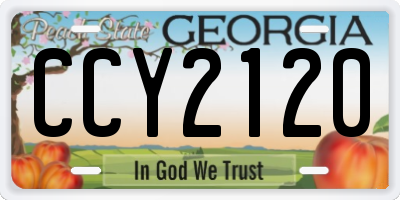 GA license plate CCY2120