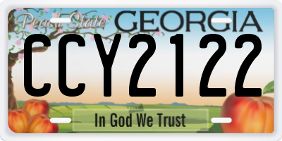 GA license plate CCY2122