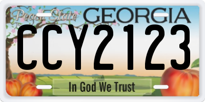 GA license plate CCY2123