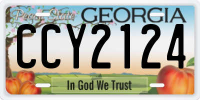 GA license plate CCY2124