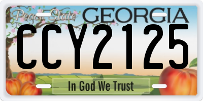 GA license plate CCY2125