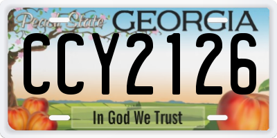 GA license plate CCY2126