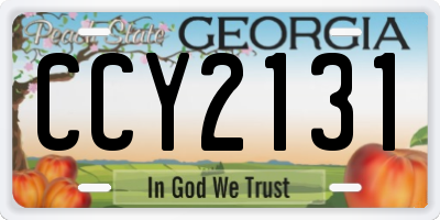 GA license plate CCY2131