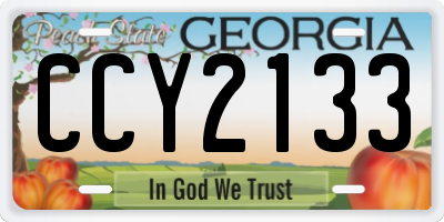 GA license plate CCY2133