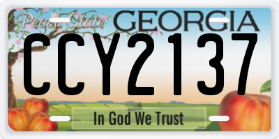 GA license plate CCY2137