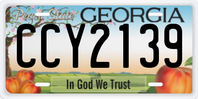GA license plate CCY2139