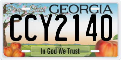 GA license plate CCY2140