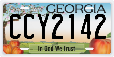 GA license plate CCY2142