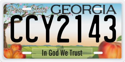 GA license plate CCY2143