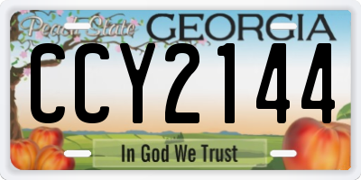 GA license plate CCY2144