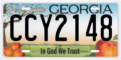 GA license plate CCY2148