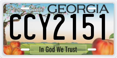 GA license plate CCY2151