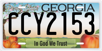 GA license plate CCY2153