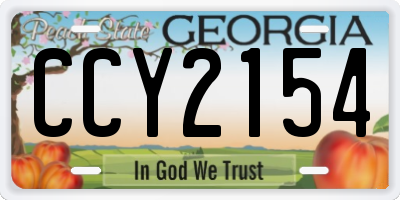 GA license plate CCY2154
