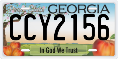 GA license plate CCY2156