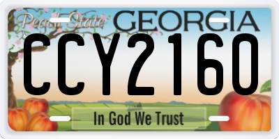GA license plate CCY2160
