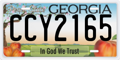 GA license plate CCY2165
