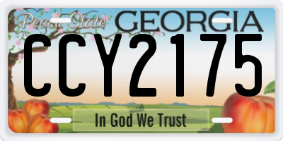 GA license plate CCY2175