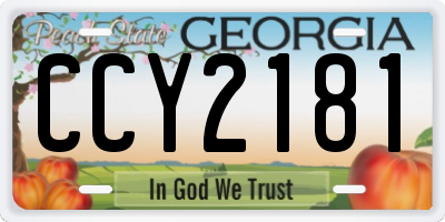 GA license plate CCY2181